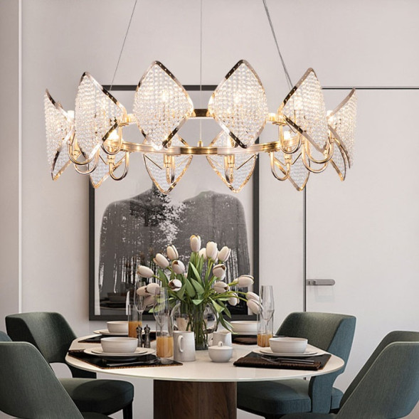 Люстра В Стиле Арт-Деко Epica Из Хрусталя Золото D 105+75Cm