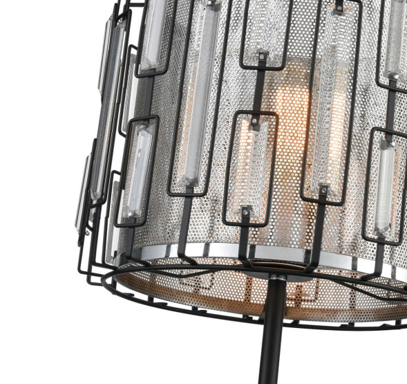 Настольная Лампа В Стиле Модерн С Фигурным Металлическим Плафоном И Сеточкой Karola Tab