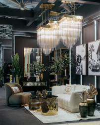 Люстра потолочная из стекла (золото) 91GH-10220