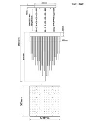 Люстра потолочная из стекла (золото) 91GH-10220
