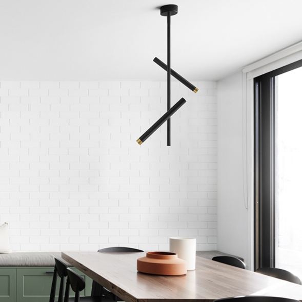 Светильник С Двумя Цилиндрическими Плафонами На Потолочной Стойке Look