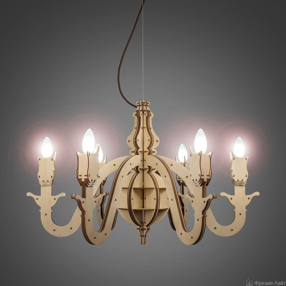 1063 Эклектика 6B венге люстра подвесная