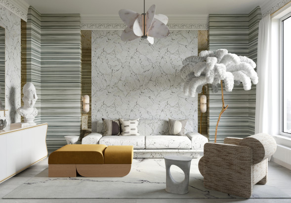 Торшер The Feather Floor Lamp Silver