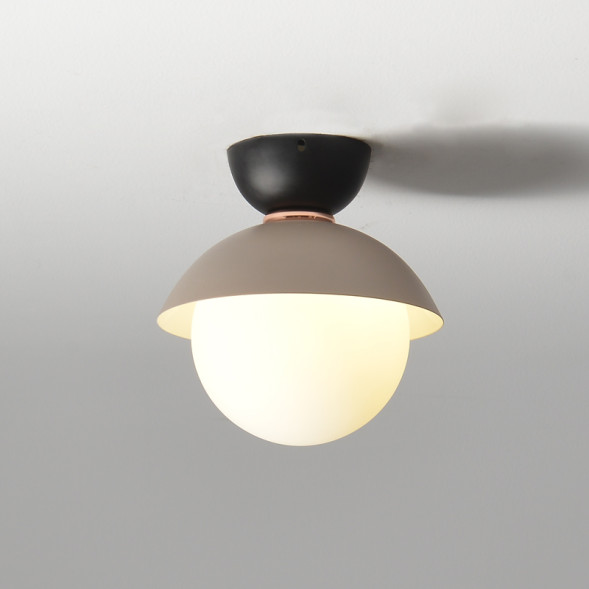 Серия Потолочных Светильников С Шарообразными Белыми Плафонами Под Куполом Из Металла Pompon C