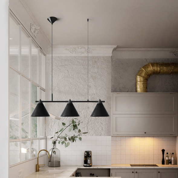 Реечный Потолочный Светильник С Деревянными Плафонами В Скандинавском Стиле Cone 4