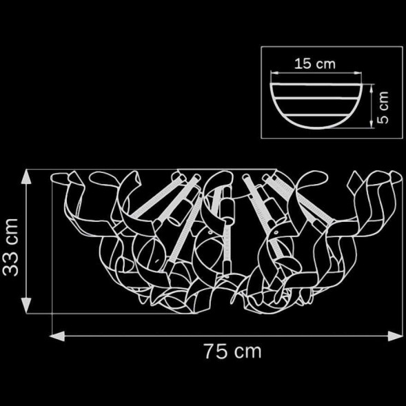 Серия Потолочных Люстр С Декором В Виде Металлической Стружки Beatris