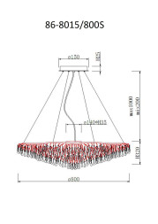 Люстра подвесная &quot;Капли&quot; круглая (хром) 86-8015/800S
