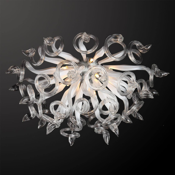 Потолочная Люстра С Плафоном Из Закрученных Стеклянных Рожков Jelly