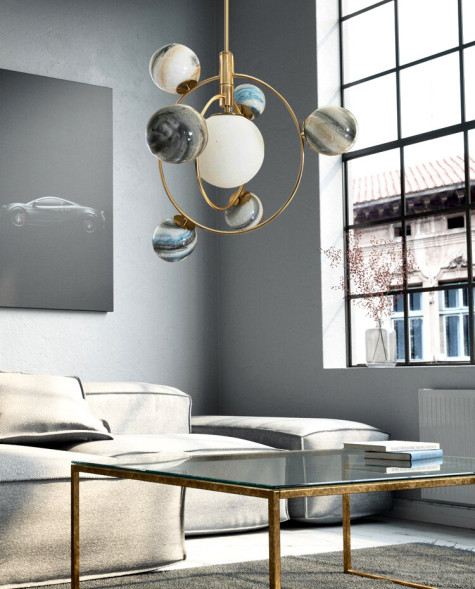 Люстра Delight Collection Planet 7 brass