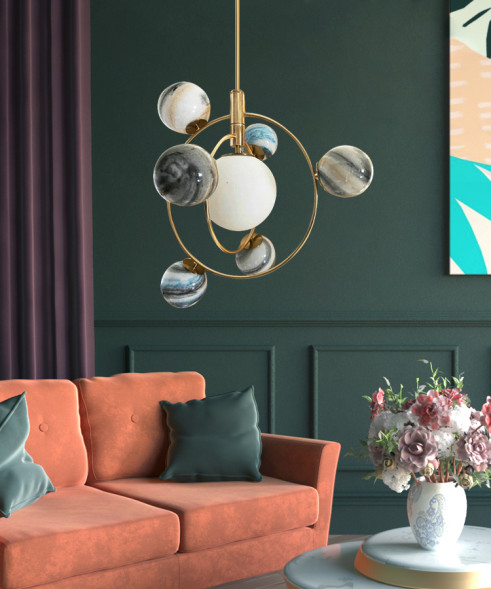 Люстра Delight Collection Planet 7 brass