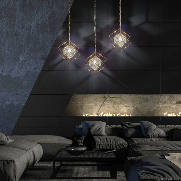 1034 brass/K9 crystal люстра подвесная