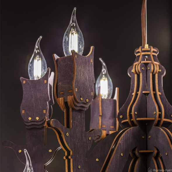 1062 Эклектика 6+6 венге люстра подвесная