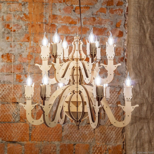 1062 Эклектика 6+6 венге люстра подвесная