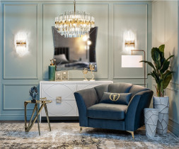 Люстра Serena прозрачное стекло/золото 62GDM-810021-800