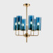 Люстра Hans-Agne Jakobsson Brass Blue Glass Tube Chandelier Hans-Agne Jakobsson In 1970  6 Синий
