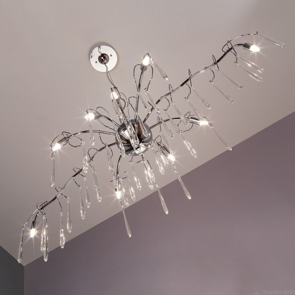 1005/10LC хром овальная люстра подвесная