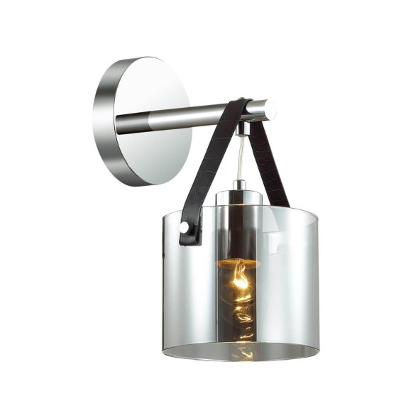 Бра Со Стеклянным Дымчатым Плафоном И Кожаным Ремешком Gerbert Wall