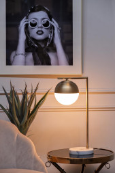 Лампа настольная с матовым плафоном, золото 22-88228