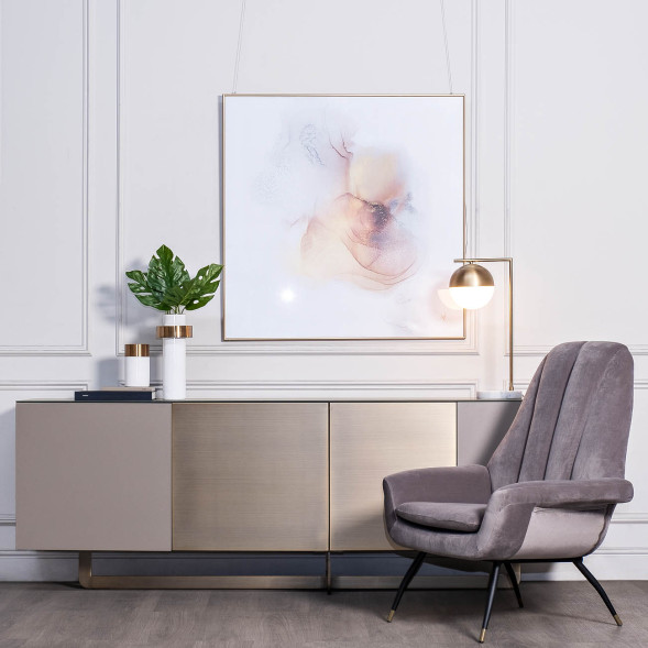 Лампа настольная с матовым плафоном, золото 22-88228