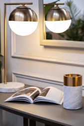 Лампа настольная с матовым плафоном, золото 22-88228