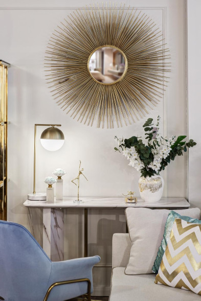 Лампа настольная с матовым плафоном, золото 22-88228