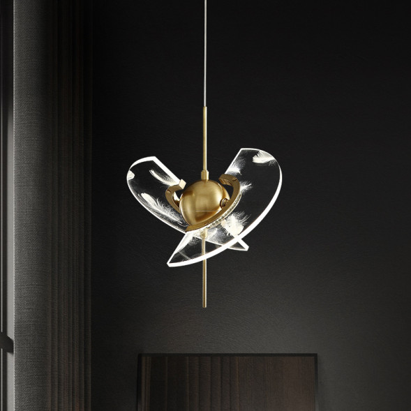 Подвесной Светильник В Виде Стилизованной Бабочки Из Прозрачного Акрила С Led Подсветкой Fly