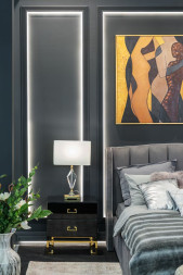 Лампа настольная стеклянная (белый абажур) 22-88232