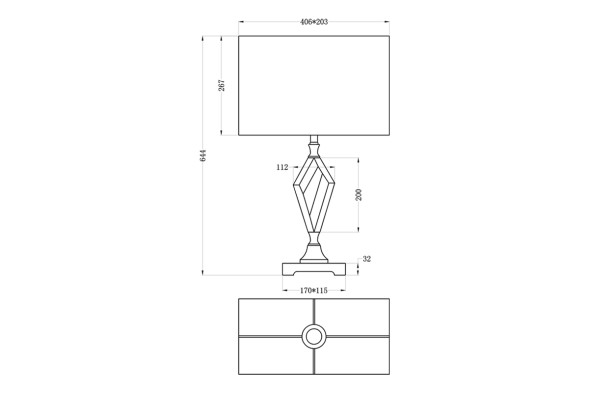 Лампа настольная стеклянная (белый абажур) 22-88232