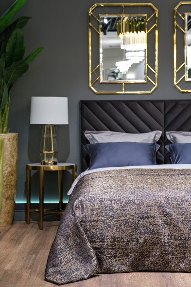 Лампа настольная прозрачное стекло/золото (белый абажур) 22-88243