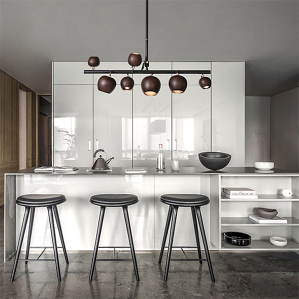 Подвесной Реечный Светильник Conny 7 Ламп Светлое Дерево 5