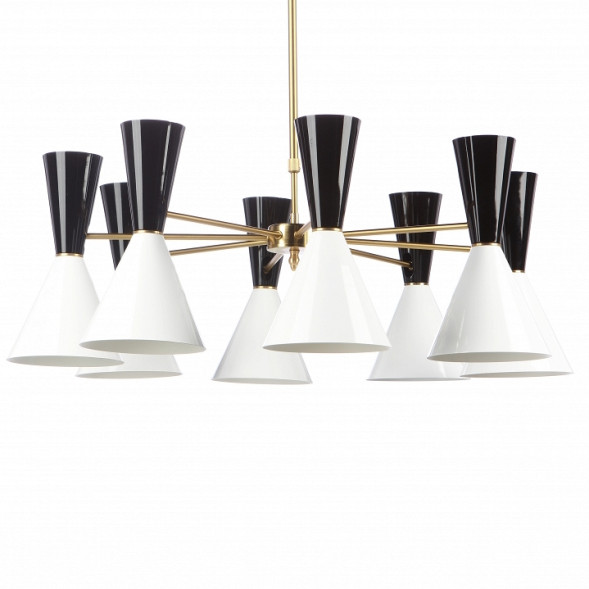 Люстра Cairo Chandelier 8 Arm Black And White