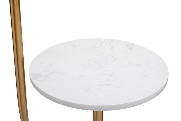 Торшер с мраморным столиком и золотым плафоном K2CPF-07258