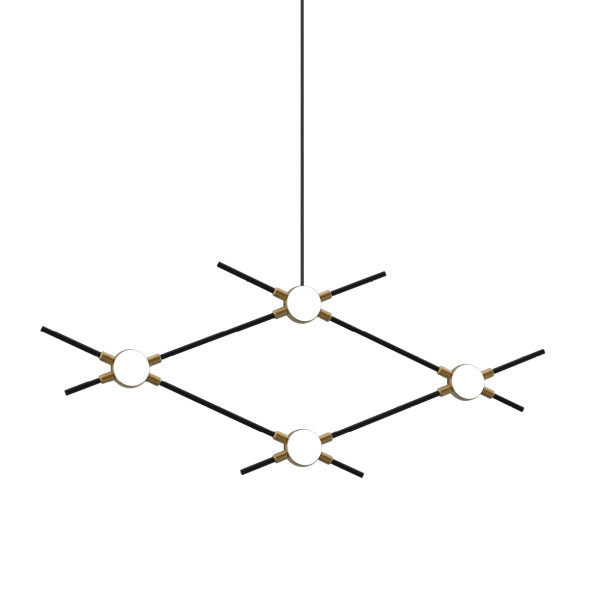 Люстра Delight Collection Molecular 4 black/gold