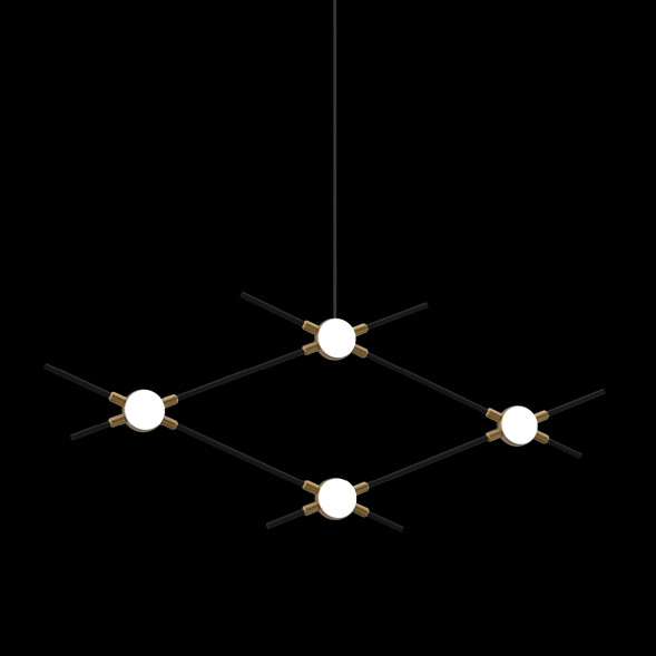 Люстра Delight Collection Molecular 4 black/gold