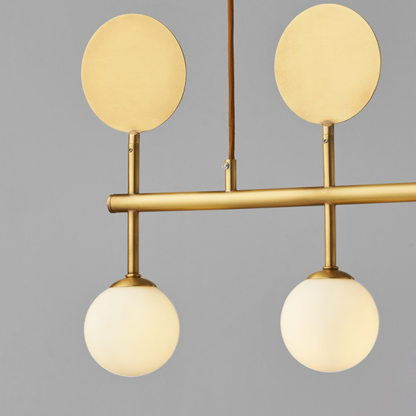 Реечный Светильник С Шарообразными Стеклянными Плафонами И Металлическими Дисками Santa Long