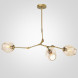Люстра Сrumpled Glass Bubble Chandelier Gold 3 Плафона Прозрачный