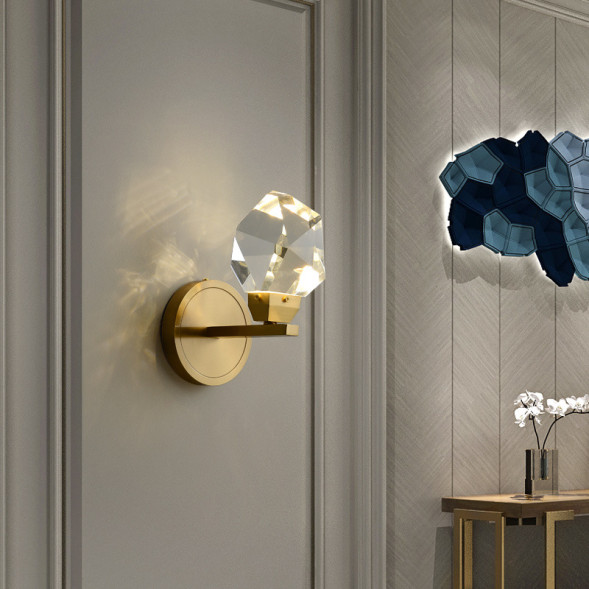 Бра Со Стеклянным Плафоном В Форме Кристалла Их Хрусталя K9 Cristel Wall A