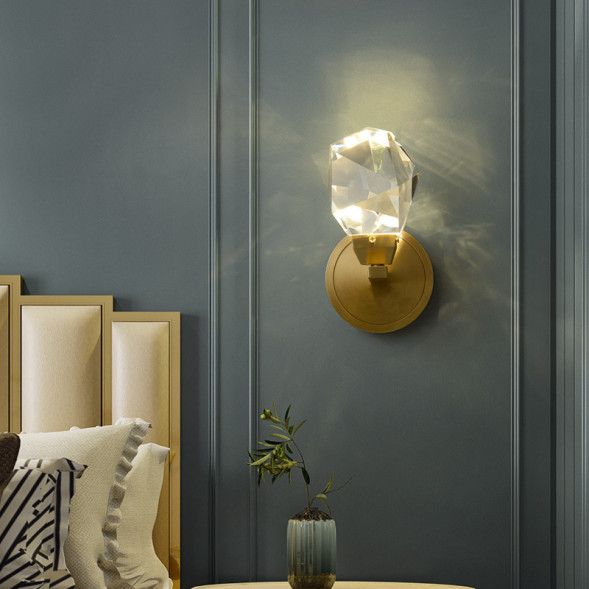 Бра Со Стеклянным Плафоном В Форме Кристалла Их Хрусталя K9 Cristel Wall A