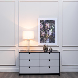 Лампа настольная стеклянная (светло-серый абажур) 22-87529