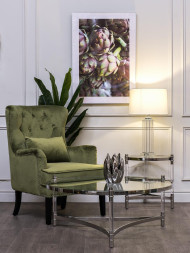 Лампа настольная стеклянная (светло-серый абажур) 22-87529