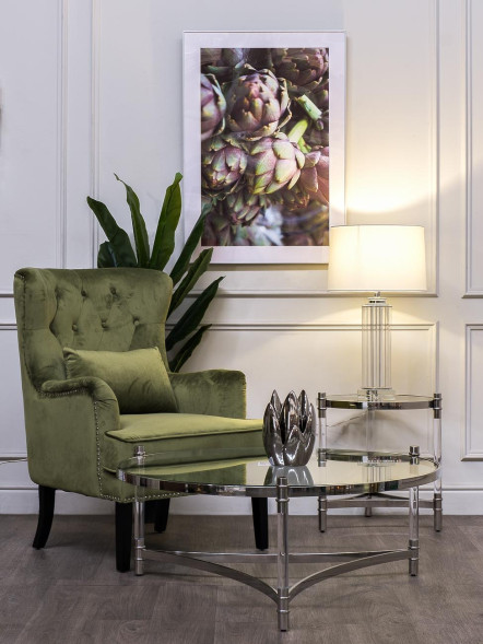 Лампа настольная стеклянная (светло-серый абажур) 22-87529