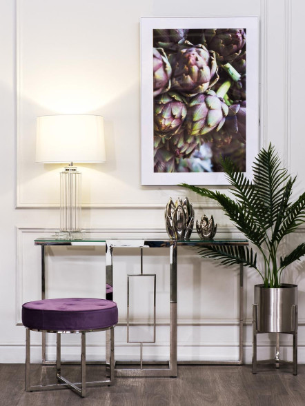 Лампа настольная стеклянная (светло-серый абажур) 22-87529