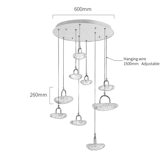 Подвесной светильник Delight Collection MT9125-9H french gold