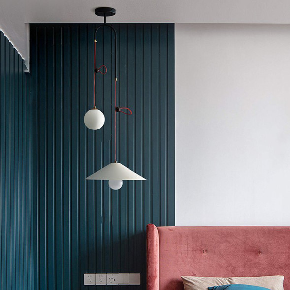 Подвесной Светильник Offset Черный С Красным Проводом