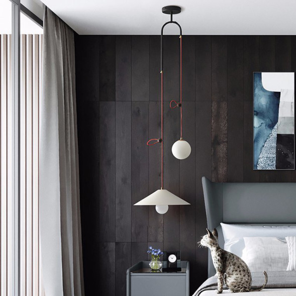 Подвесной Светильник Offset Черный С Красным Проводом