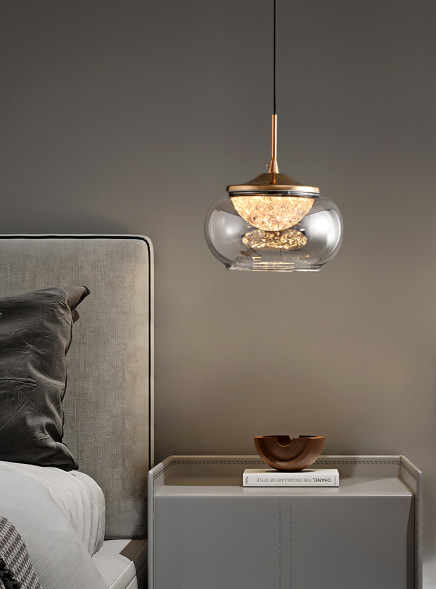 Подвесной светильник Delight Collection MT9128-1H gold/smoke