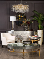 Лампа настольная &quot;Medusa&quot; с кристаллами (белый плафон) K2KR0700T-1