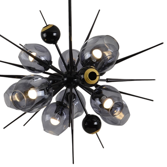 Люстра Delight Collection 9720P-10S black/smoky