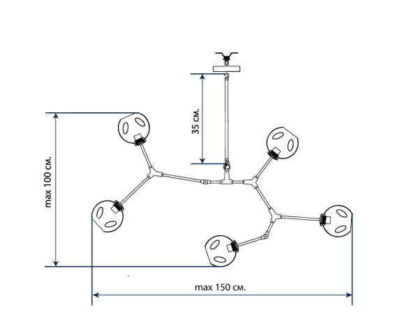 Люстра Branching Bubbles 5