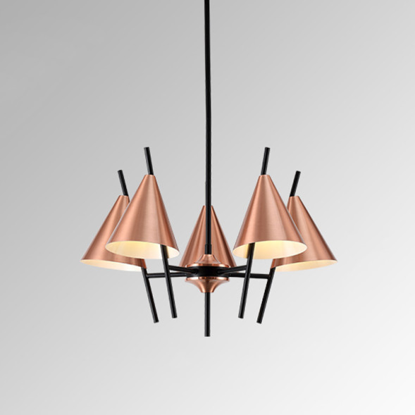 Люстра На Штанге Crater 5 Плафонов (Лучевая Конструкция) - Ø 60 × 48 См